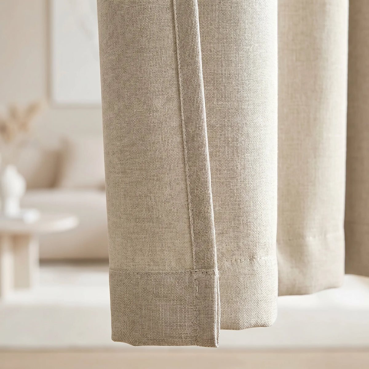 Room Darkening Curtains Cream Beige — Wide Panels