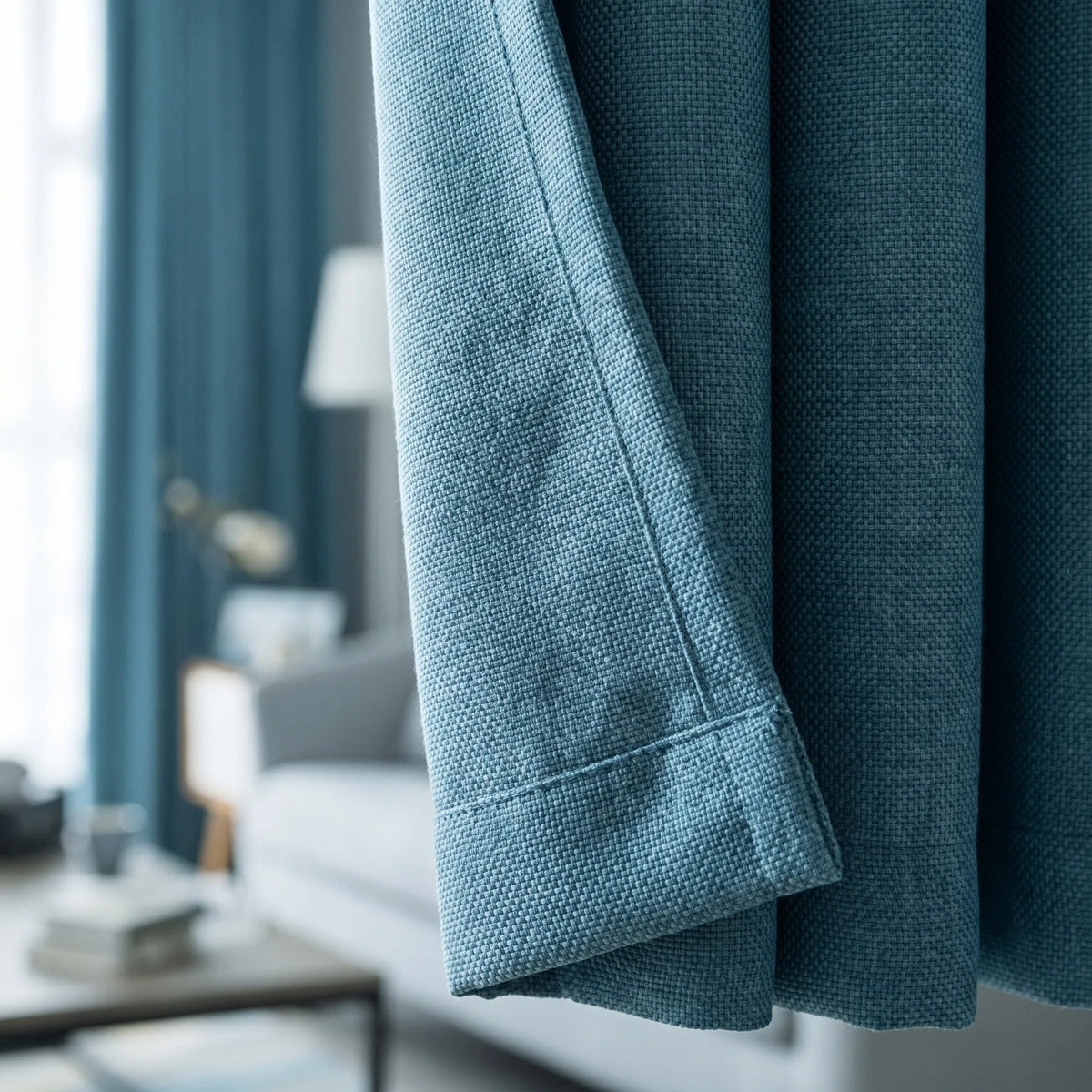 Blackout Curtains Blue — Wide Panels
