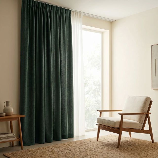 Blackout Curtains Forest Green — Wide Panels