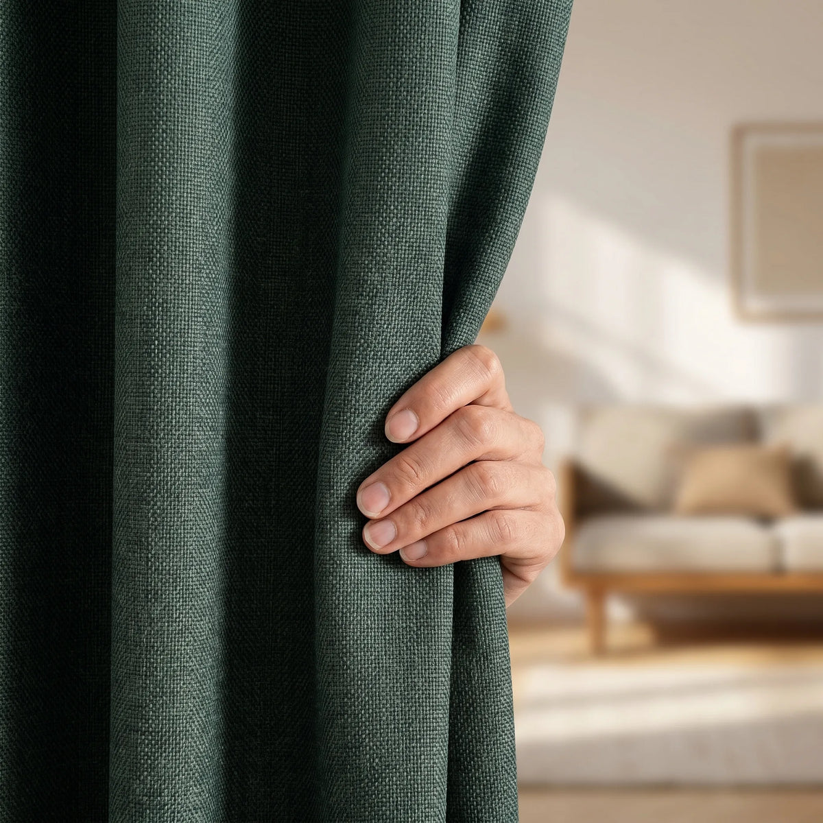 Blackout Curtains Forest Green — Wide Panels