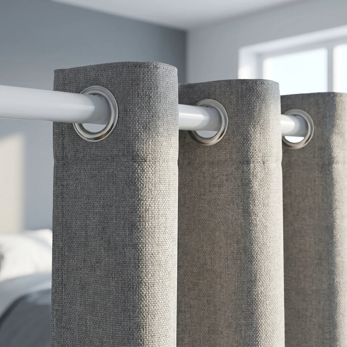 Room Darkening Curtains Heathered Grey — Wide Panels
