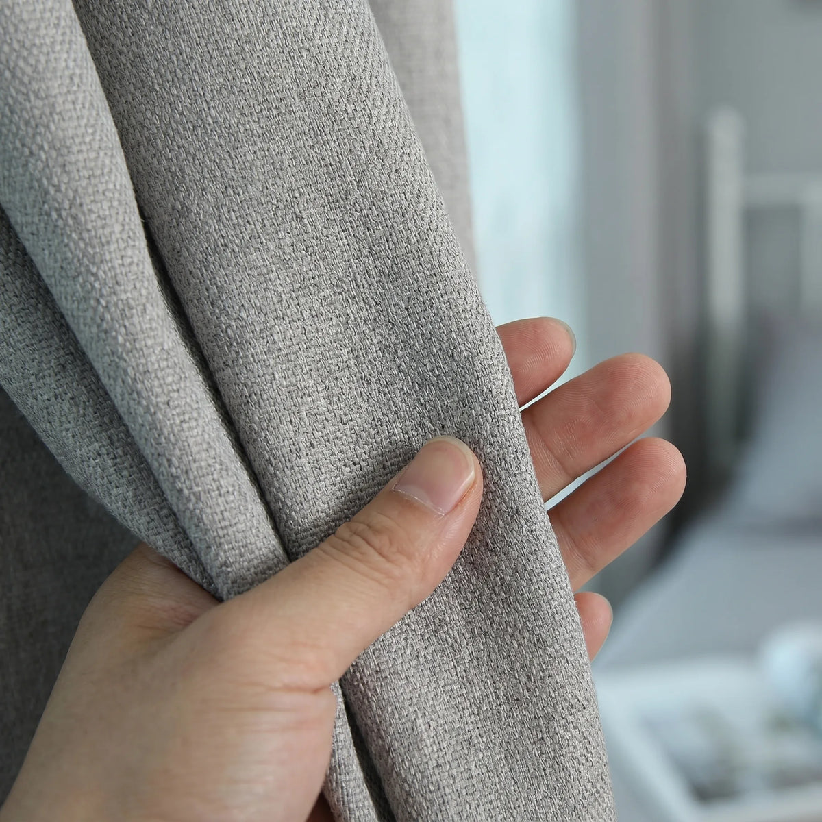Room Darkening Curtains Heathered Grey — Wide Panels