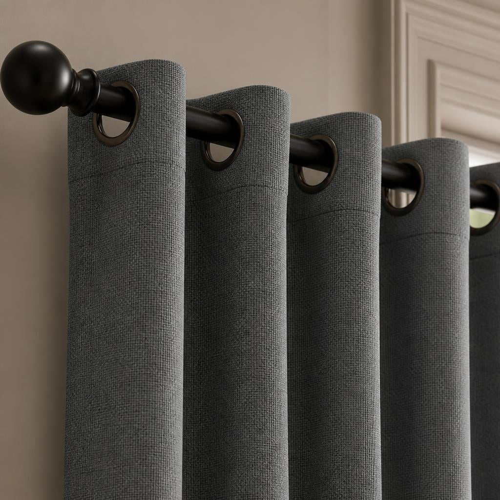 Blackout Curtains Light Grey — Wide Panels