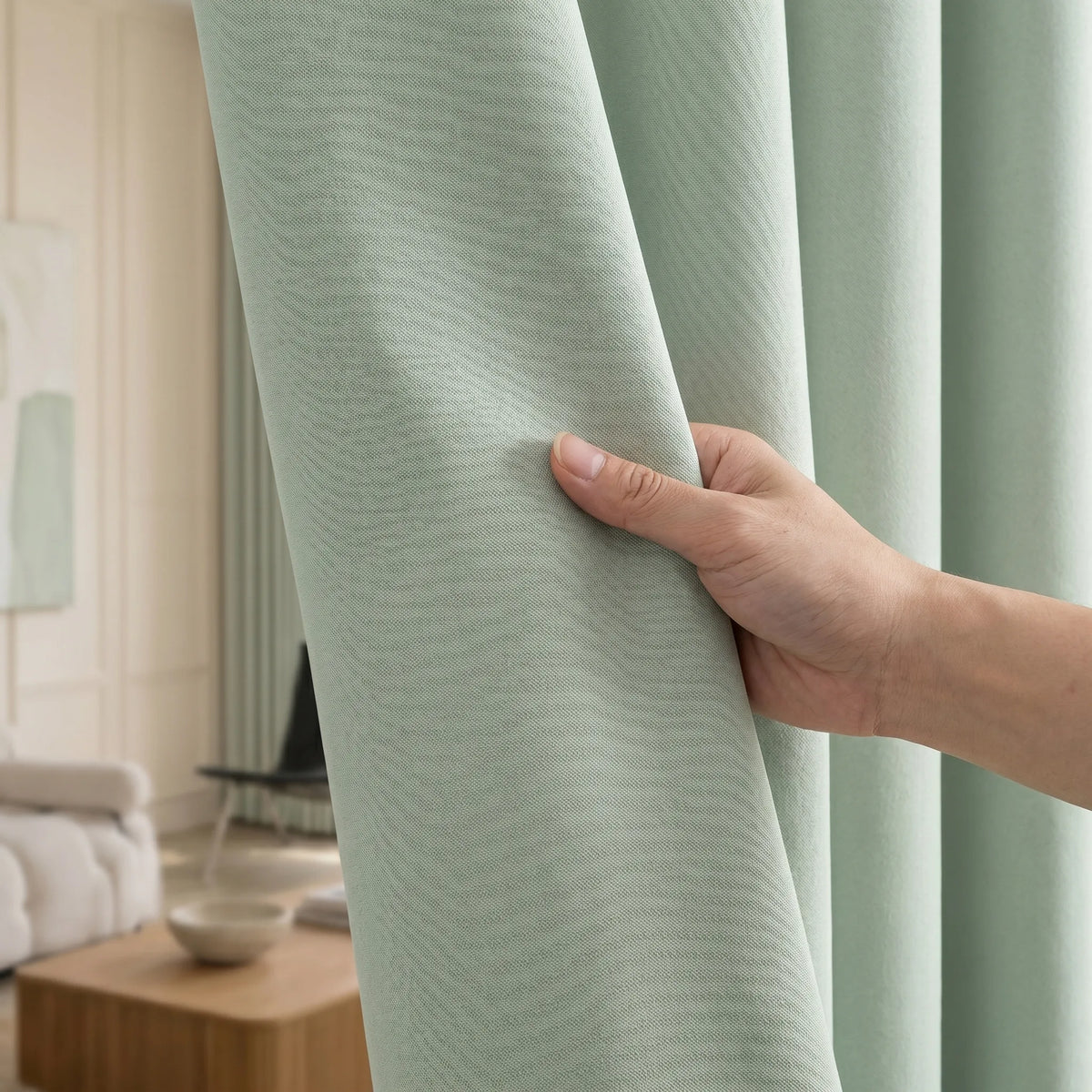 Blackout Curtains Mint Green — Multi-Function