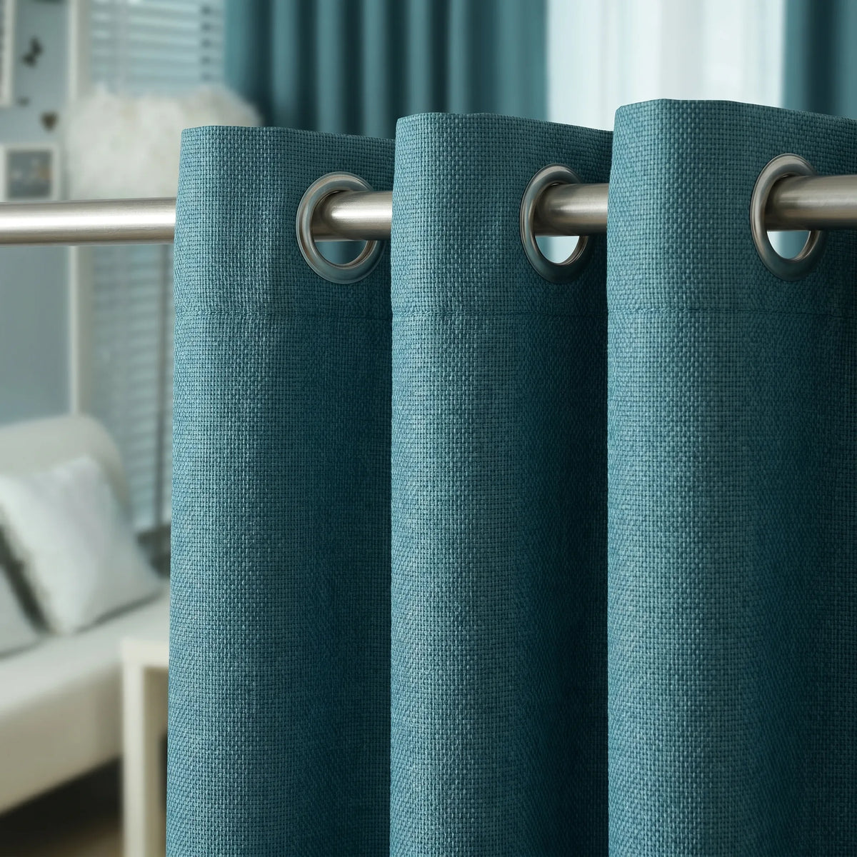 Room Darkening Curtains Peacock Blue — Standard