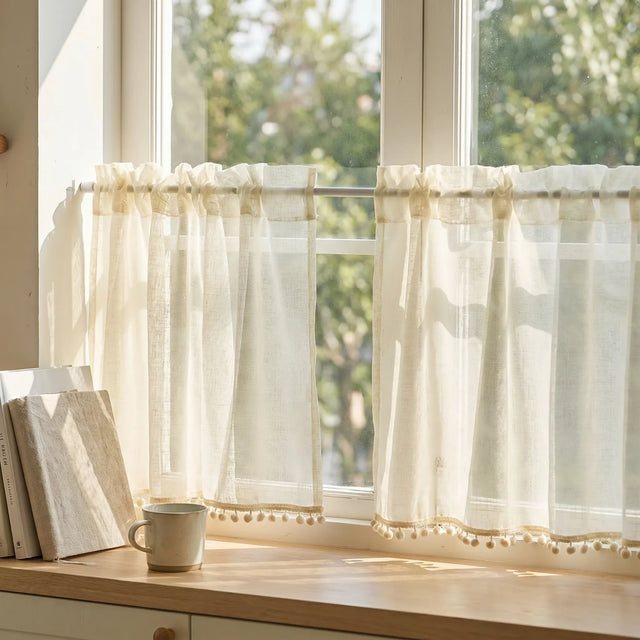 Café Curtain Natural Cotton Linen
