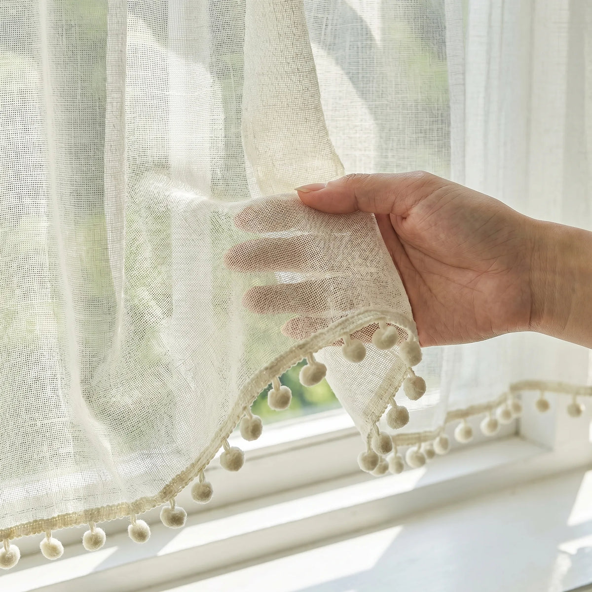 Café Curtain Natural Cotton Linen