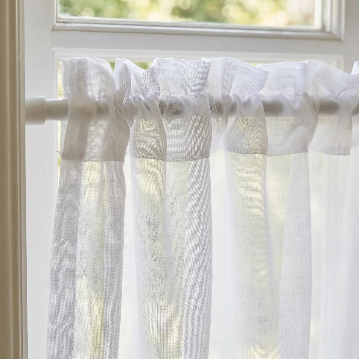 White Linen Café Curtain