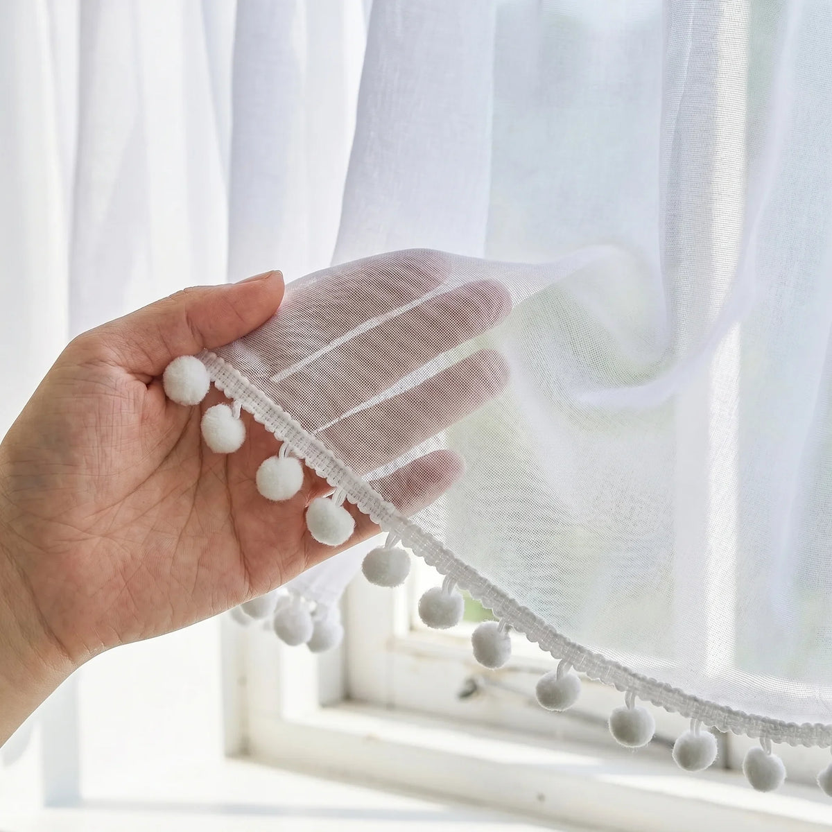 White Linen Café Curtain