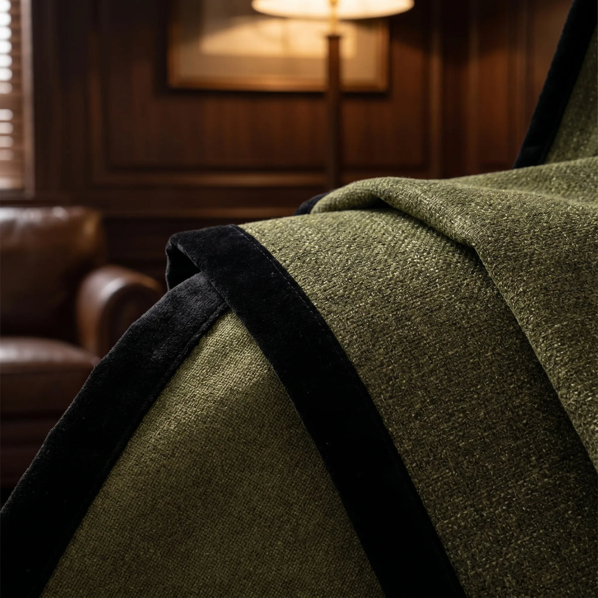 Linen Curtain Olive Green