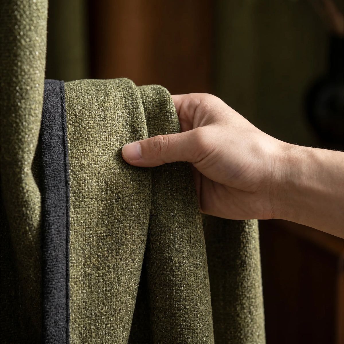 Linen Curtain Olive Green