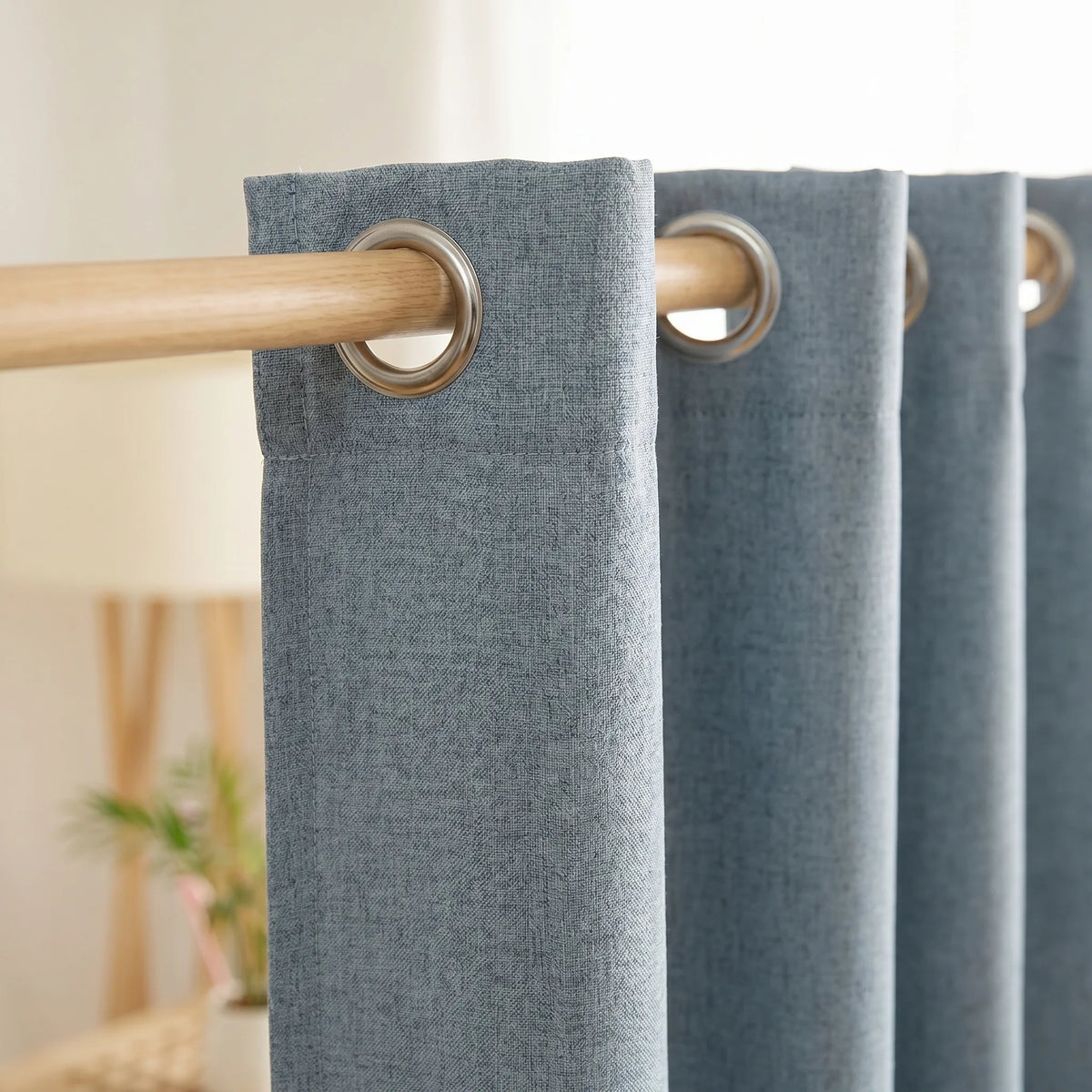 Linen Sheer Curtain Blue Grey