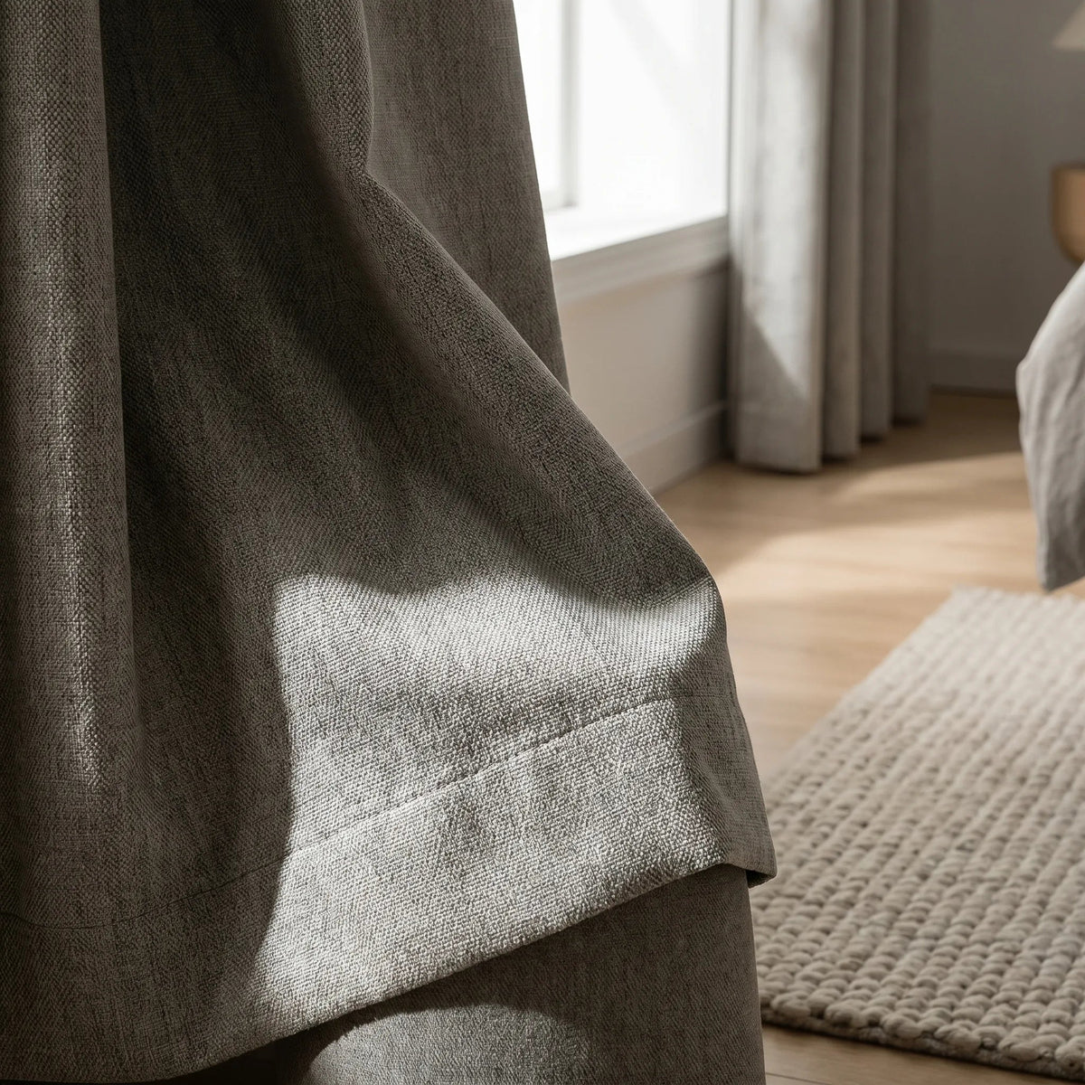 Linen Sheer Curtain Grey — Thick