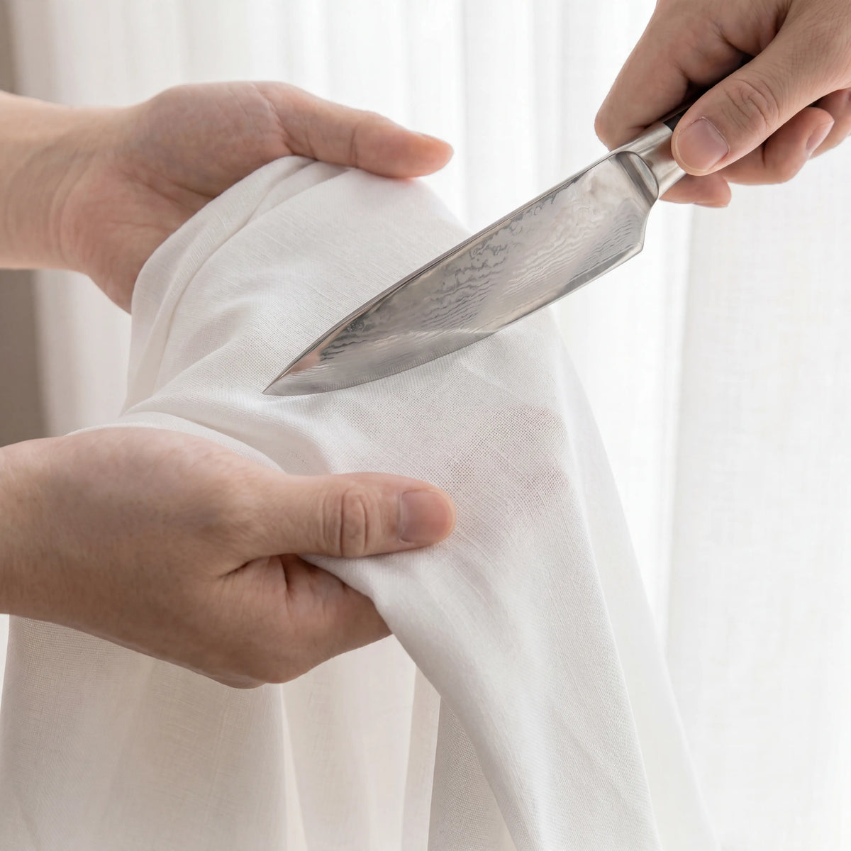Sheer Voile Curtain White — Scratch Resistant