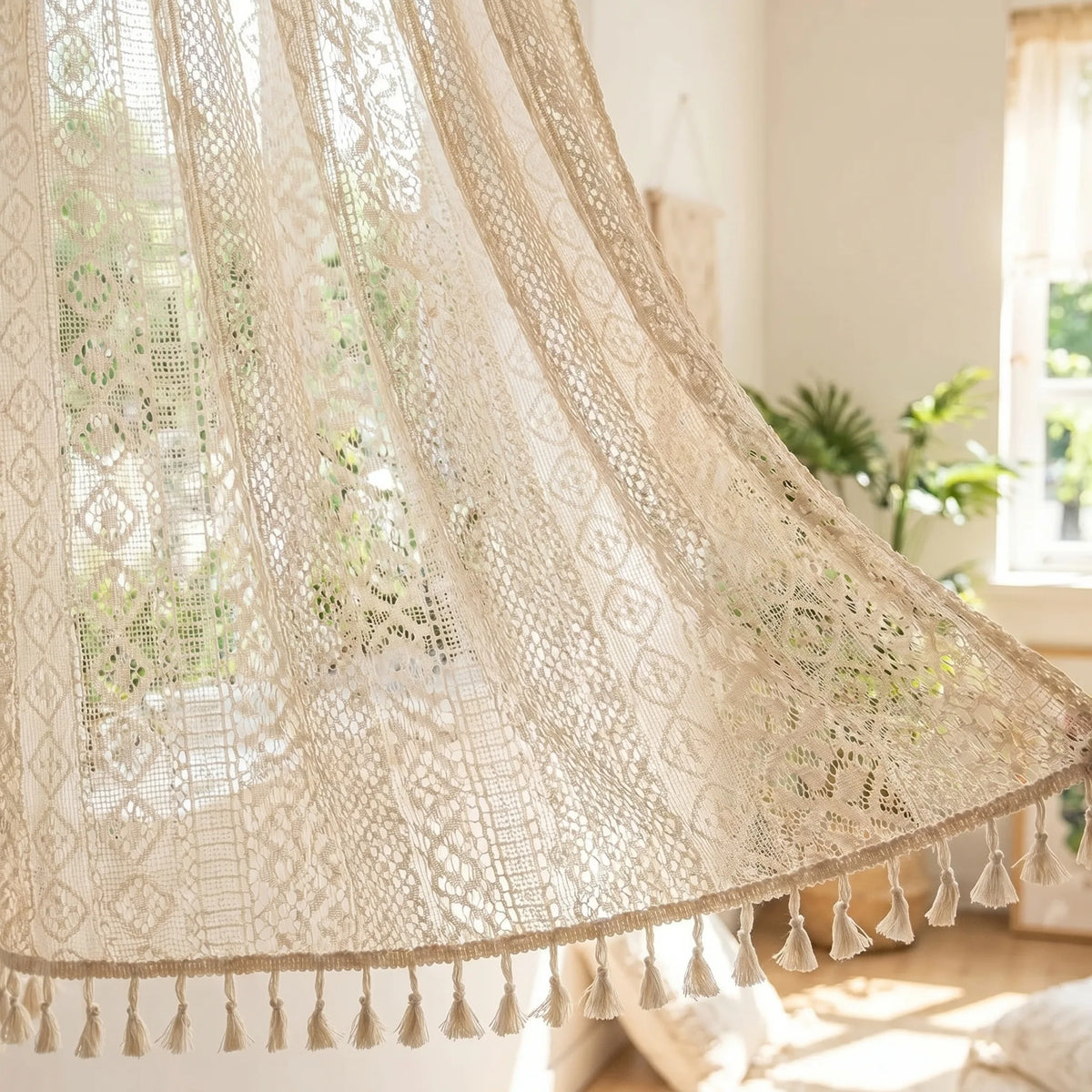 Macramé Curtain Beige