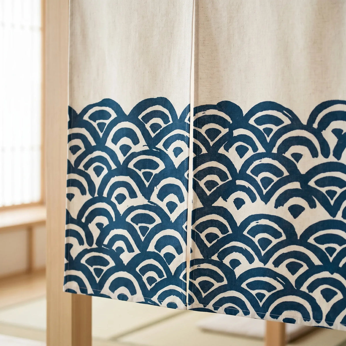 Japanese Linen Door Curtain (Noren) - Geometric Shapes II