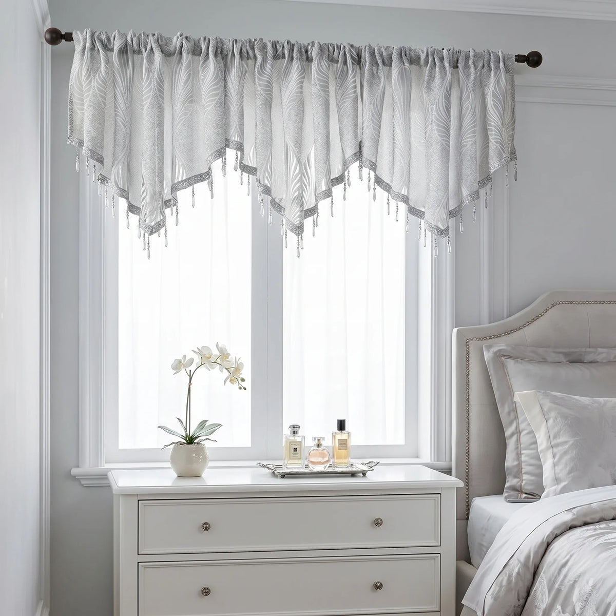 Kitchen Window Curtain Grey
