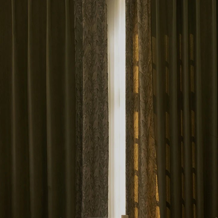 Room Darkening Curtains Terracotta — Patterned