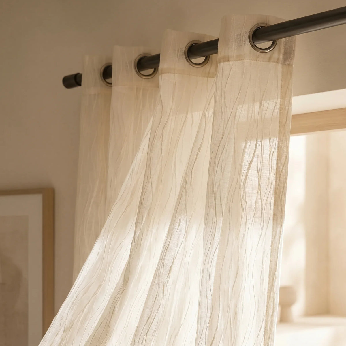 Sheer Voile Curtain Light Beige