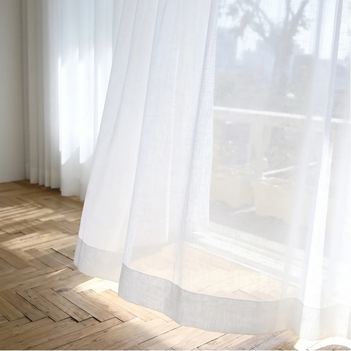 Sheer Voile Curtain - White