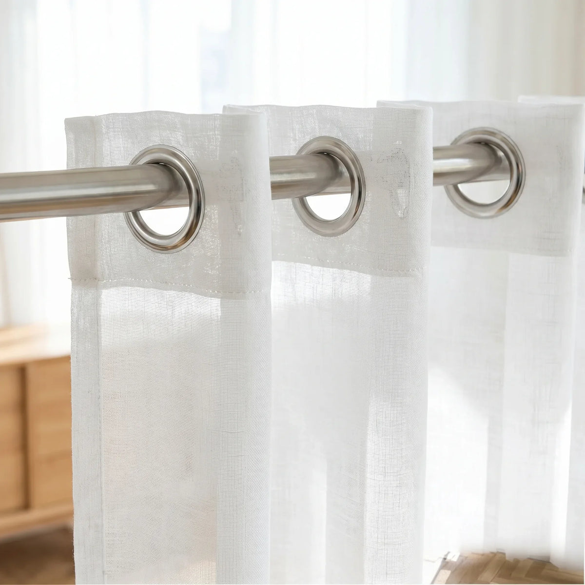 Sheer Voile Curtain - White