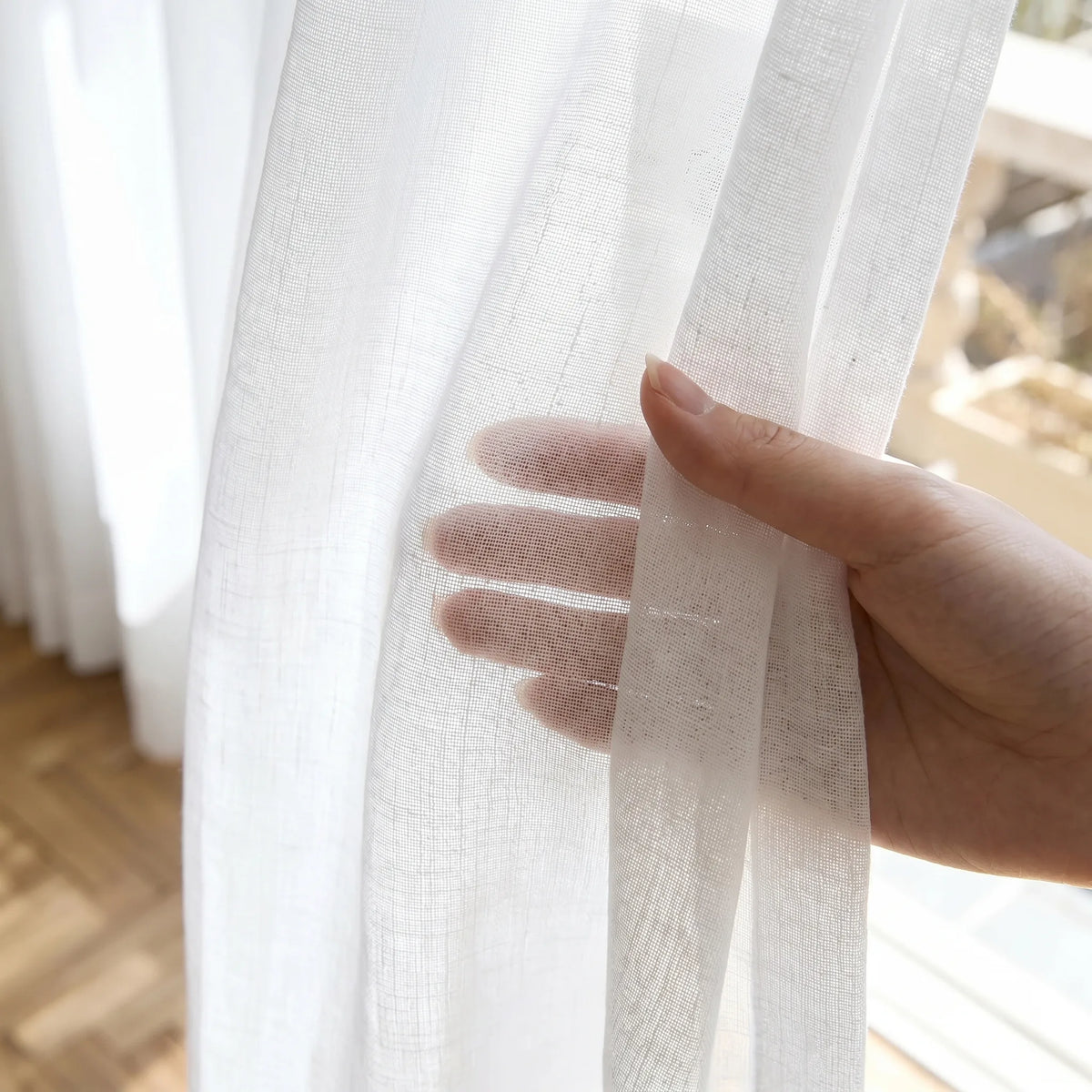 Sheer Voile Curtain - White