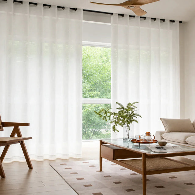 Sheer Voile Curtain White — Semi-Transparent