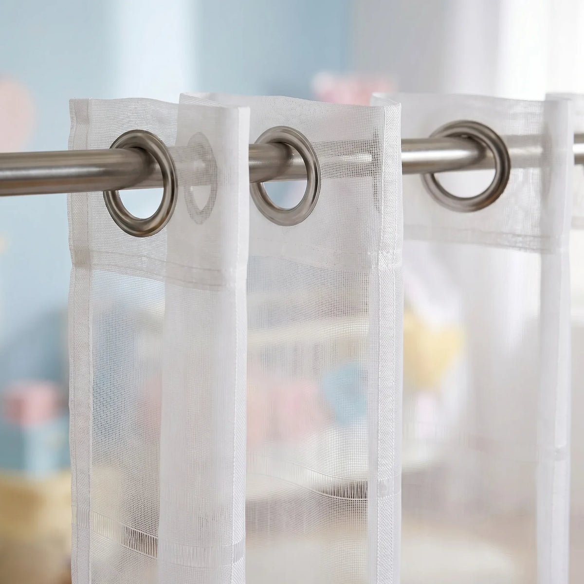 Sheer Voile Curtain - Claris White