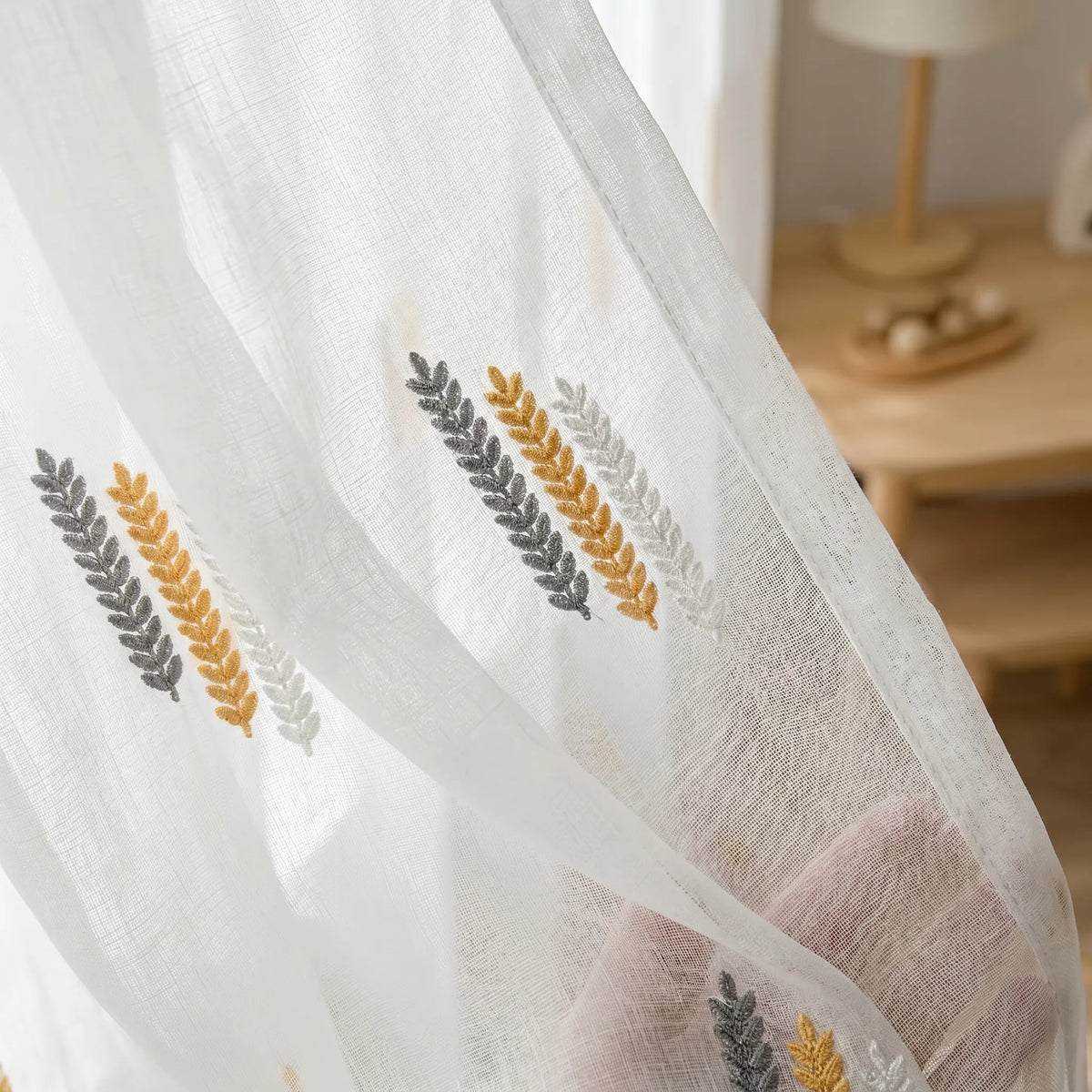 Sheer Voile Curtain White Wheat