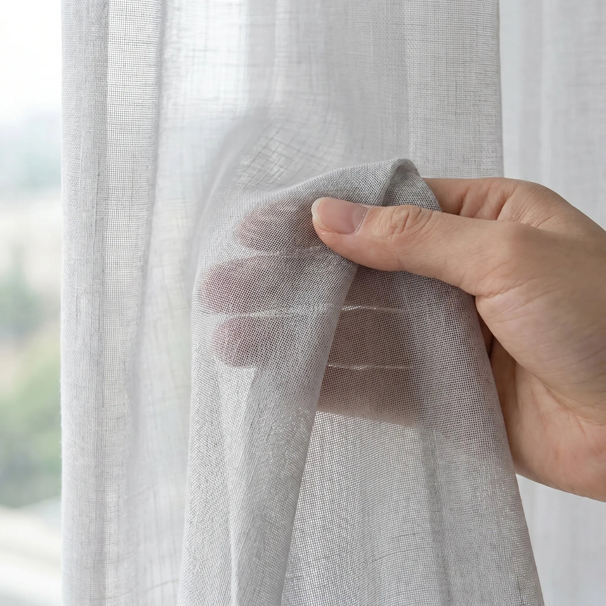 Sheer Voile Curtain - Grey
