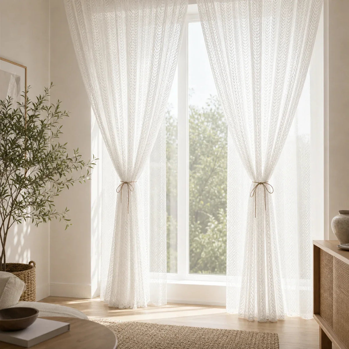 Sheer Voile Curtain Sylvaire White