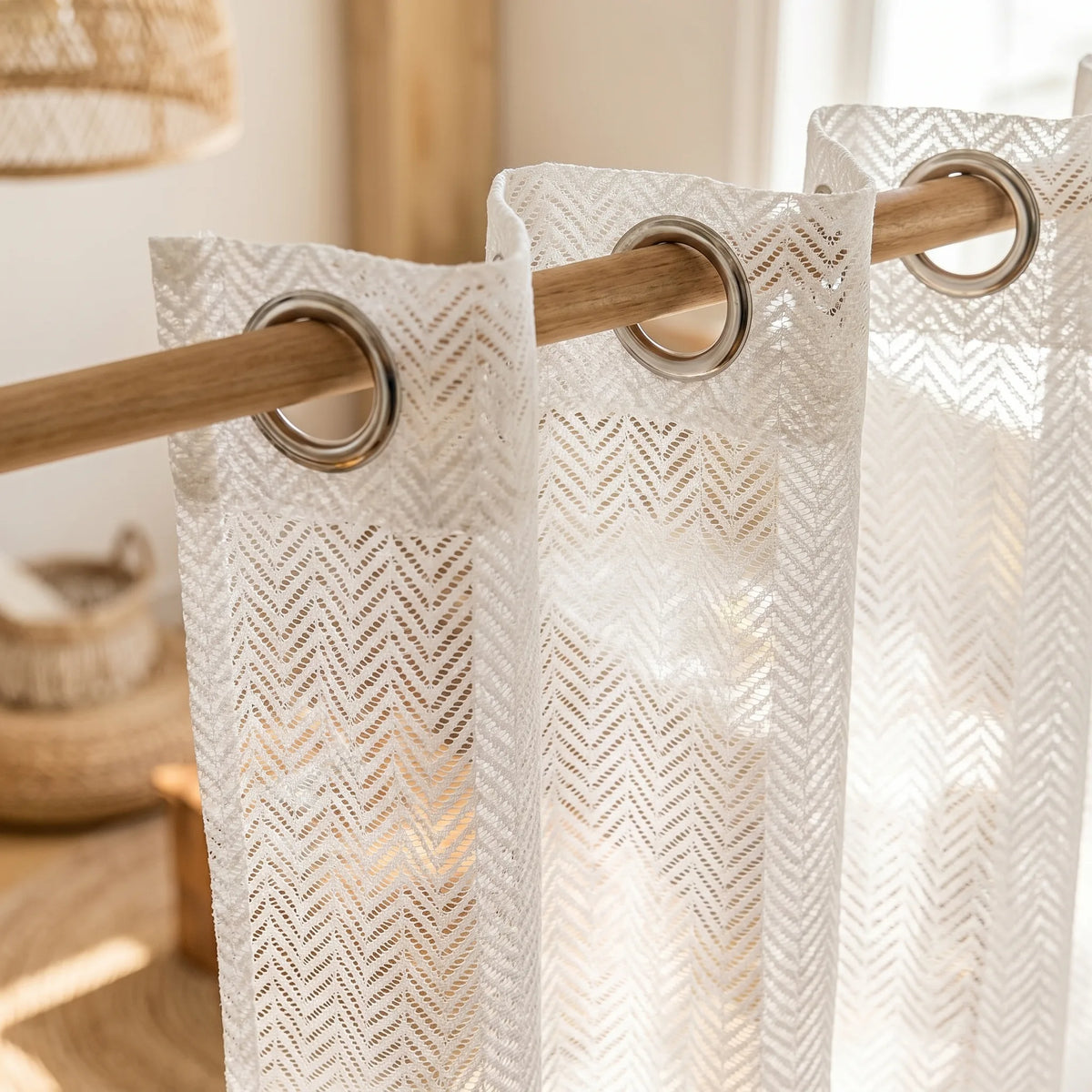Sheer Voile Curtain Zephira White