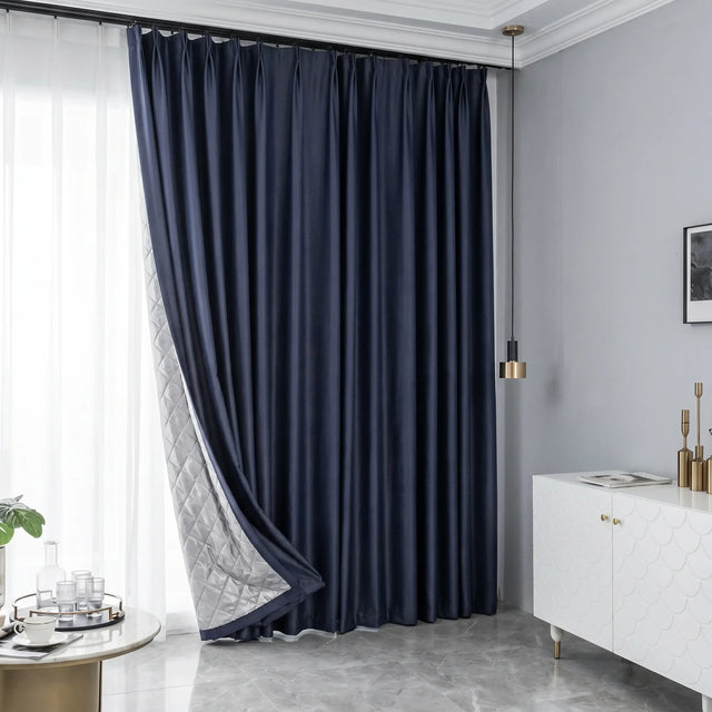 3-in-1 Blackout Curtains Night Blue