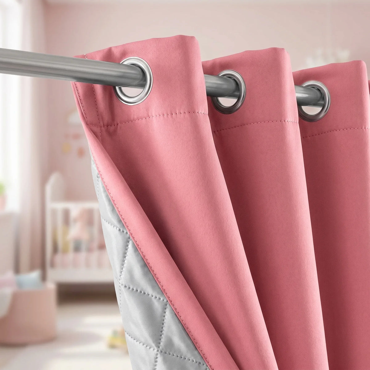 3-in-1 Blackout Curtains Pink