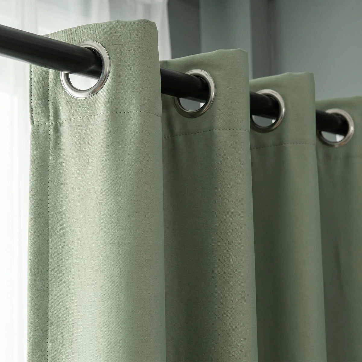 Thermal Soundproof Curtains Sage Green