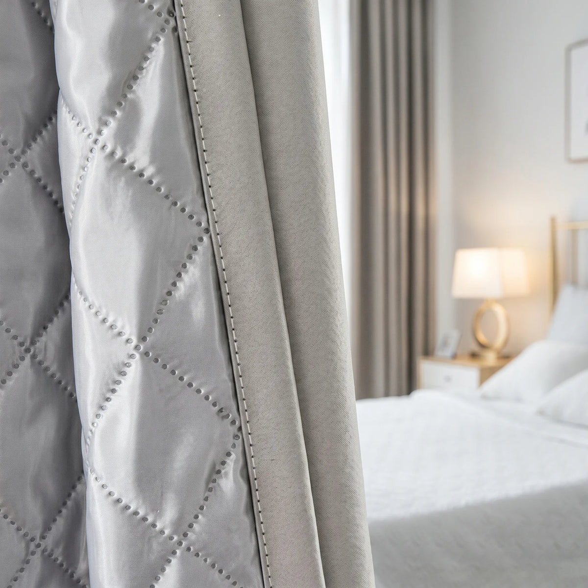 3-in-1 Blackout Curtains Light Grey