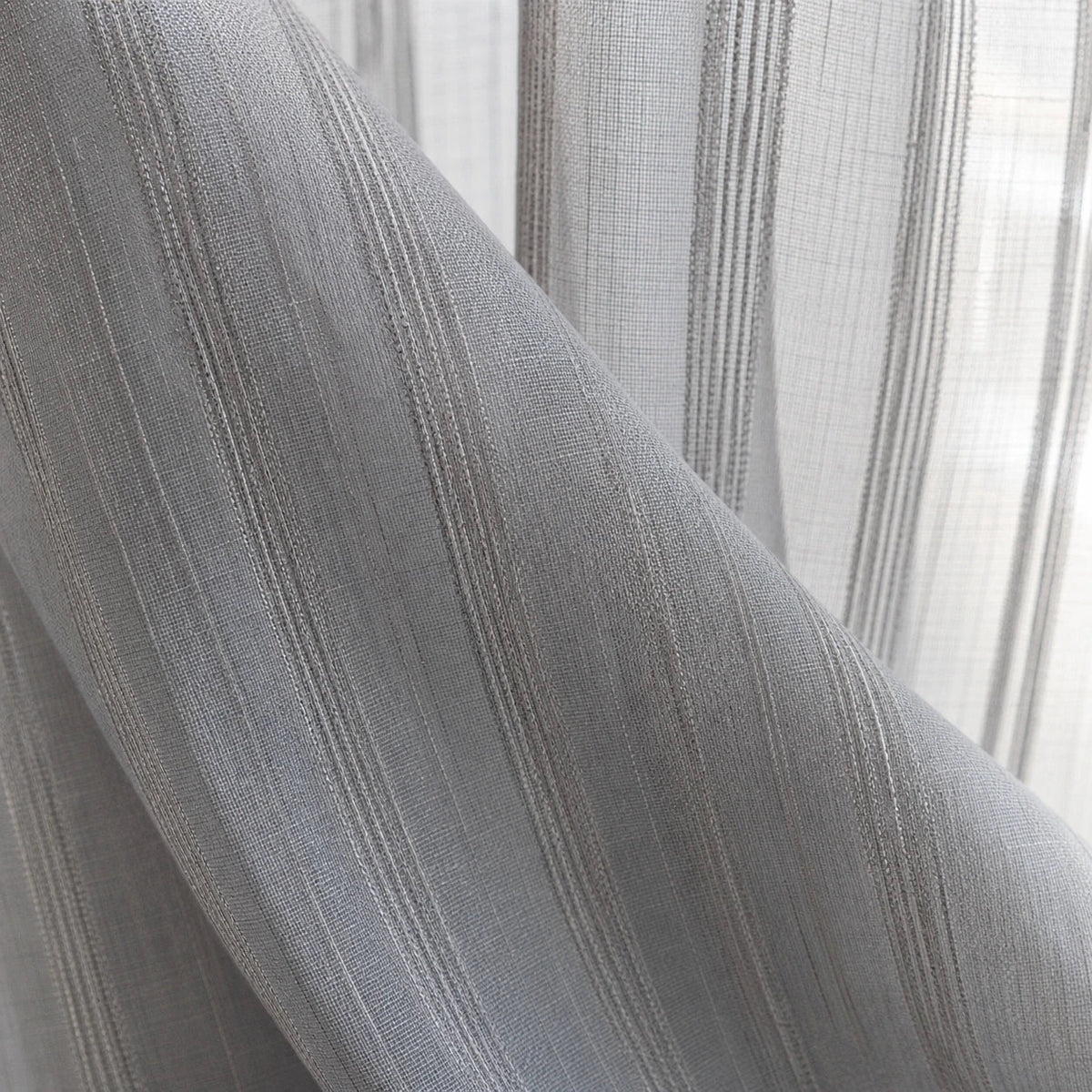 Sheer Voile Curtain Grey Striped