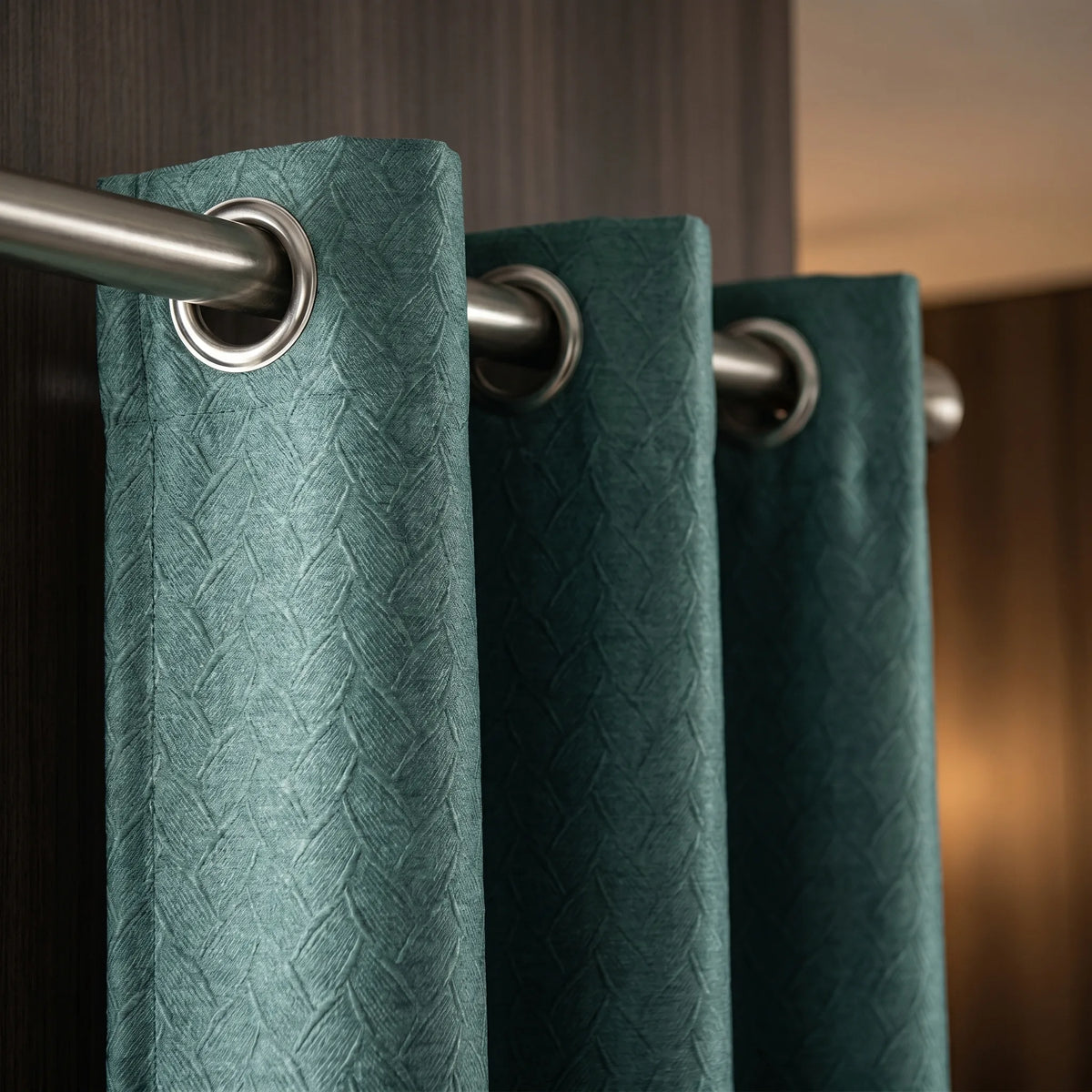 Room Darkening Curtains Forest Green Patterned