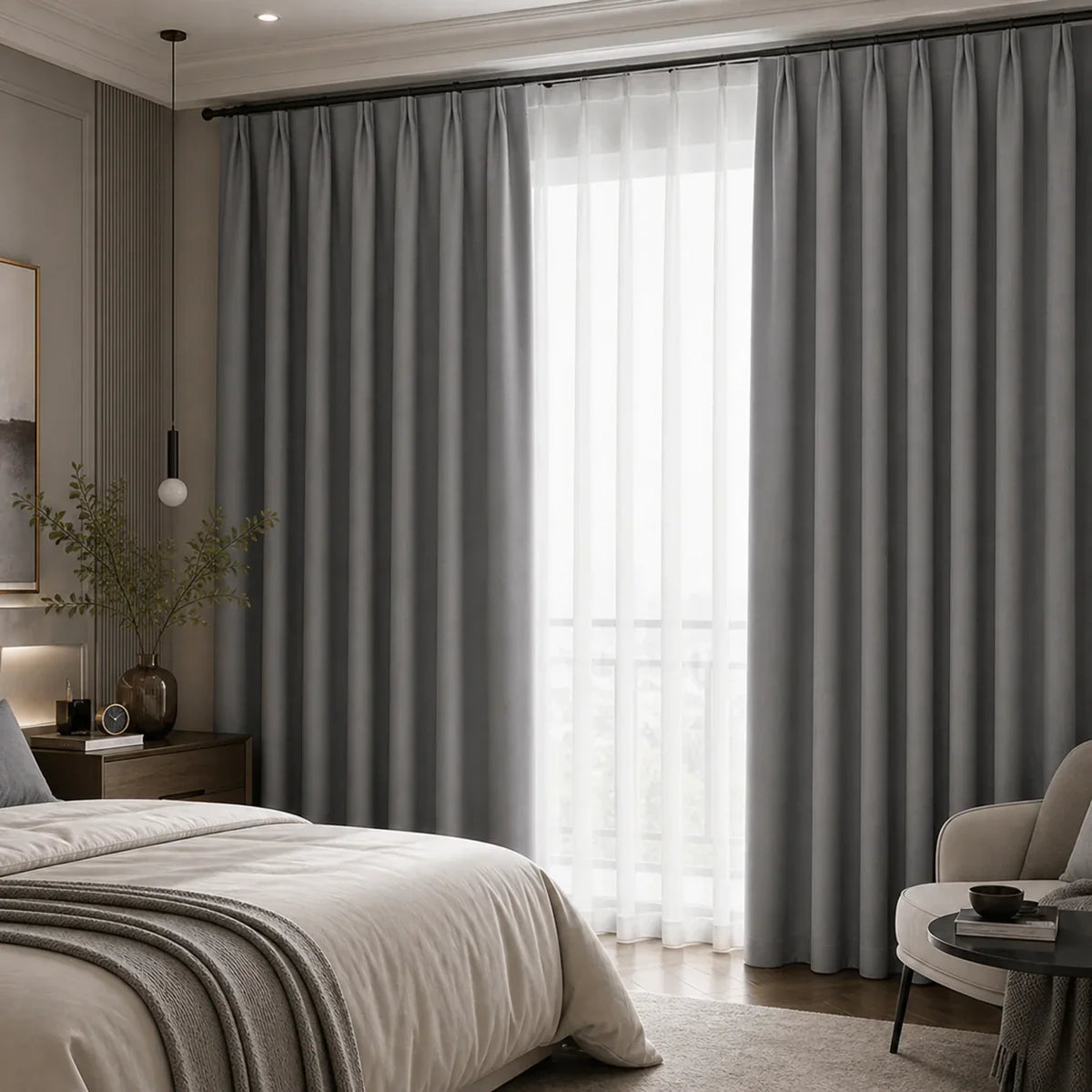 Thermal Soundproof Curtains Grey