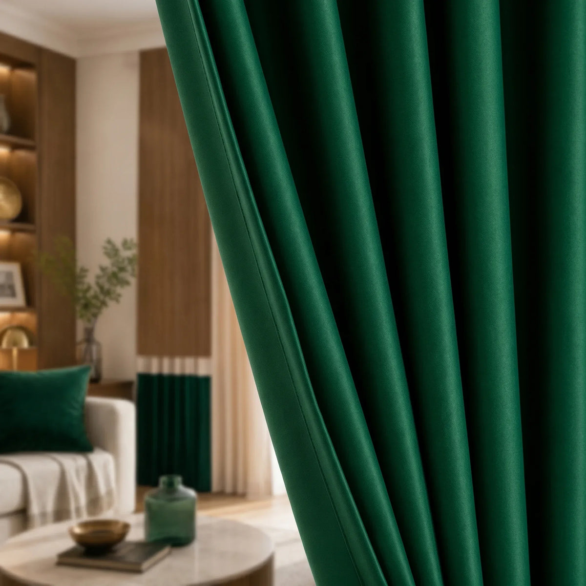 Thermal Soundproof Curtains Emerald Green
