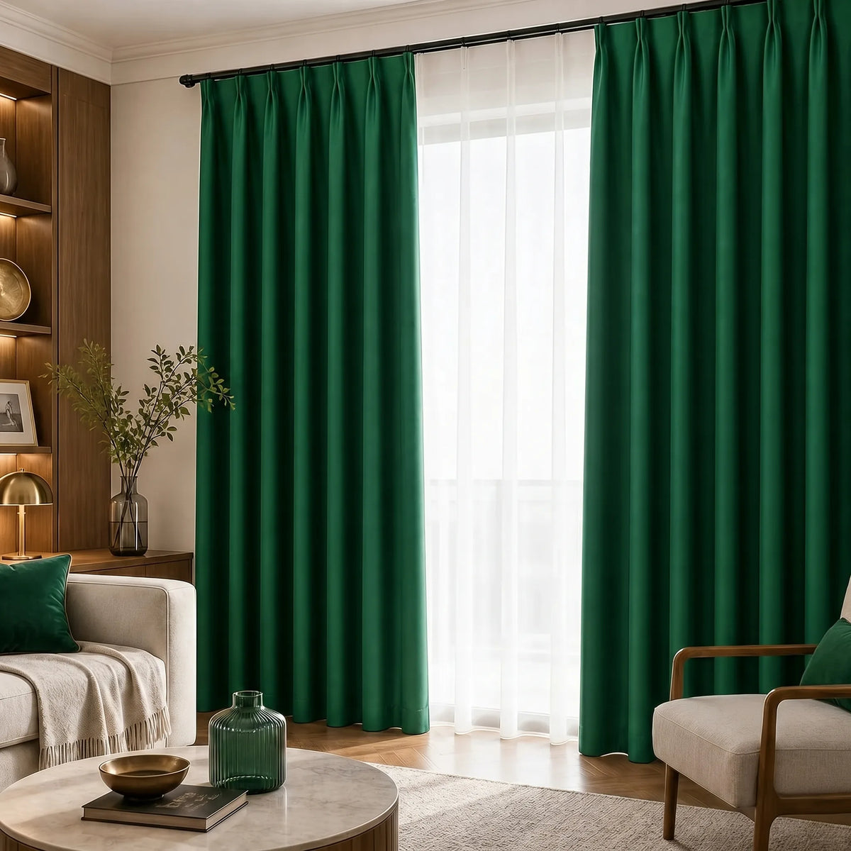 Thermal Soundproof Curtains Emerald Green