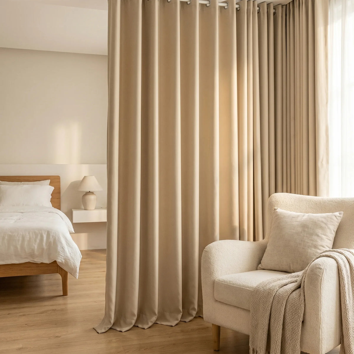 Room Darkening Curtains Beige