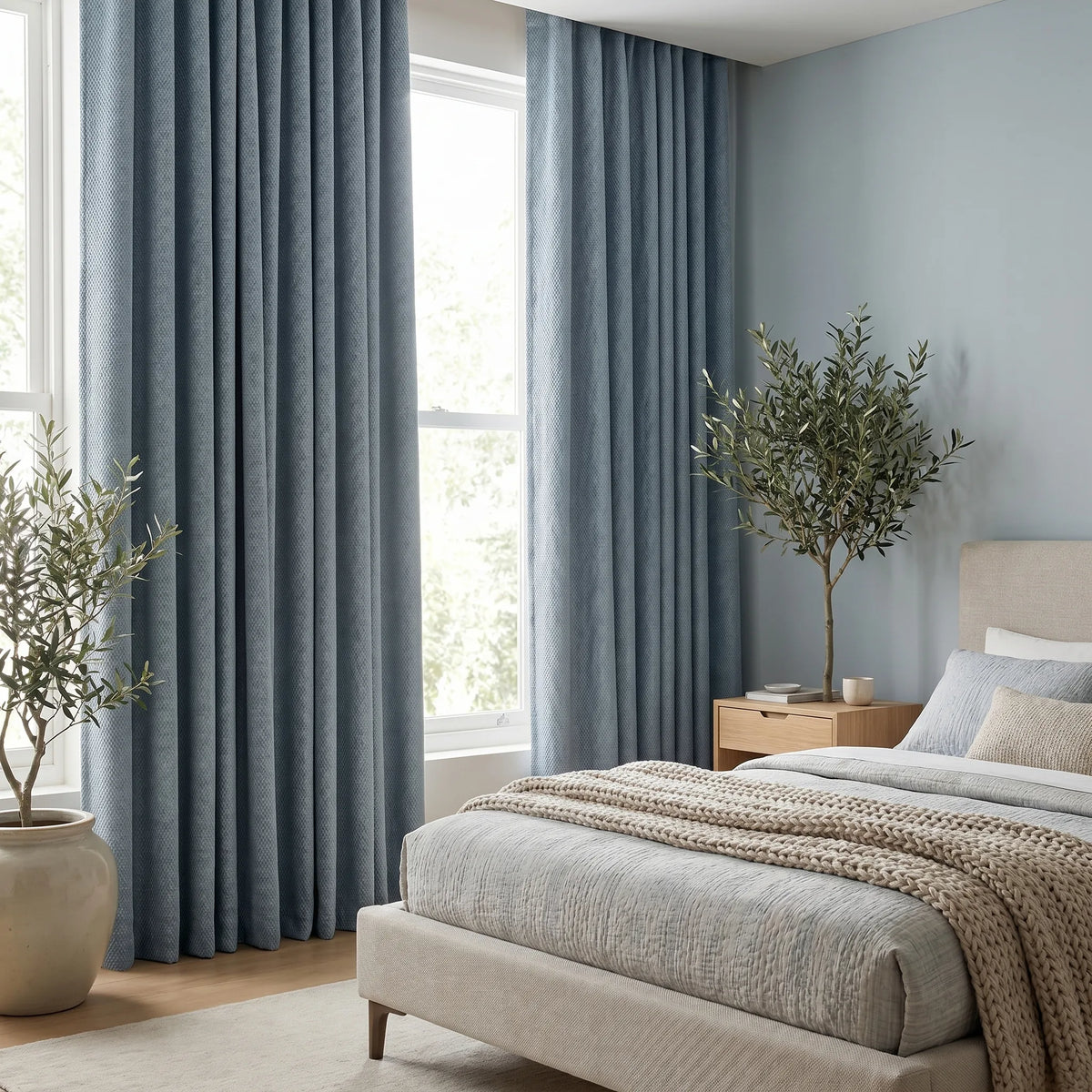 Room Darkening Curtains Blue Grey