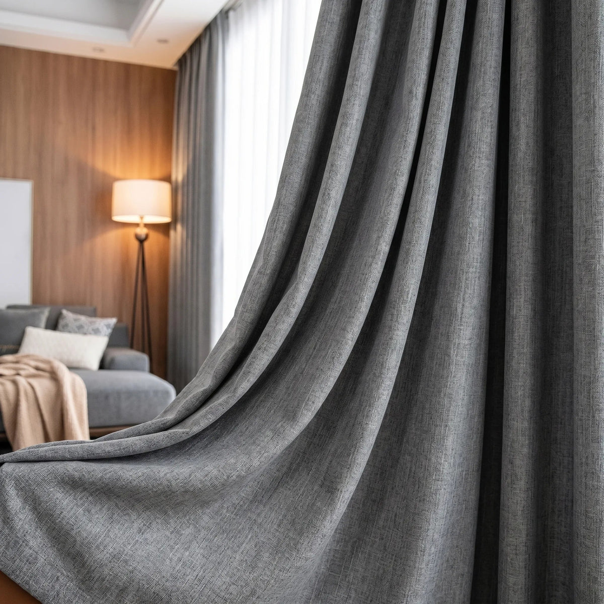 Room Darkening Curtains Heathered Grey