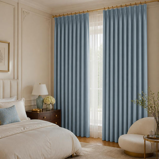 Room Darkening Curtains Sky Blue — Pale