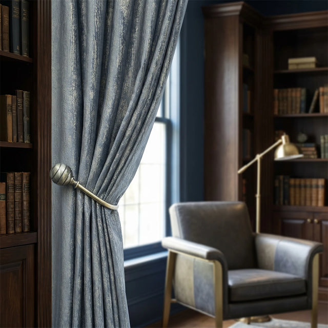 Room Darkening Curtains Wood Effect Grey
