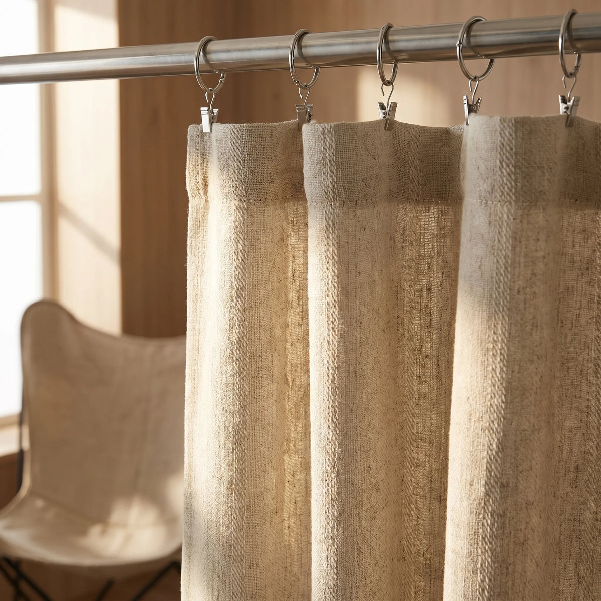 Sheer Privacy Curtain Beige