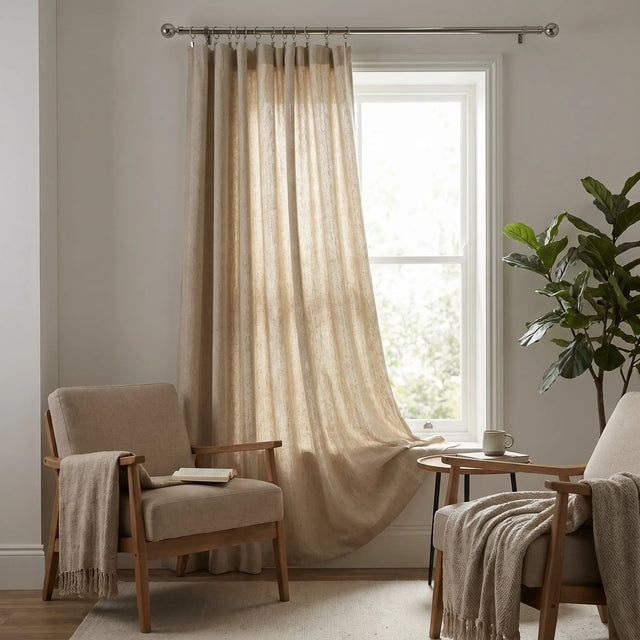 Sheer Privacy Curtain Beige