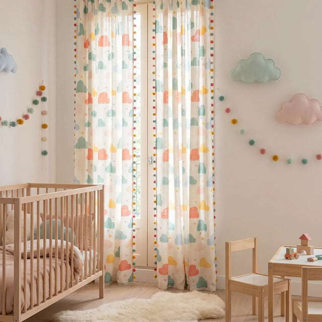 Sheer Curtain Cloud Pattern — Kids