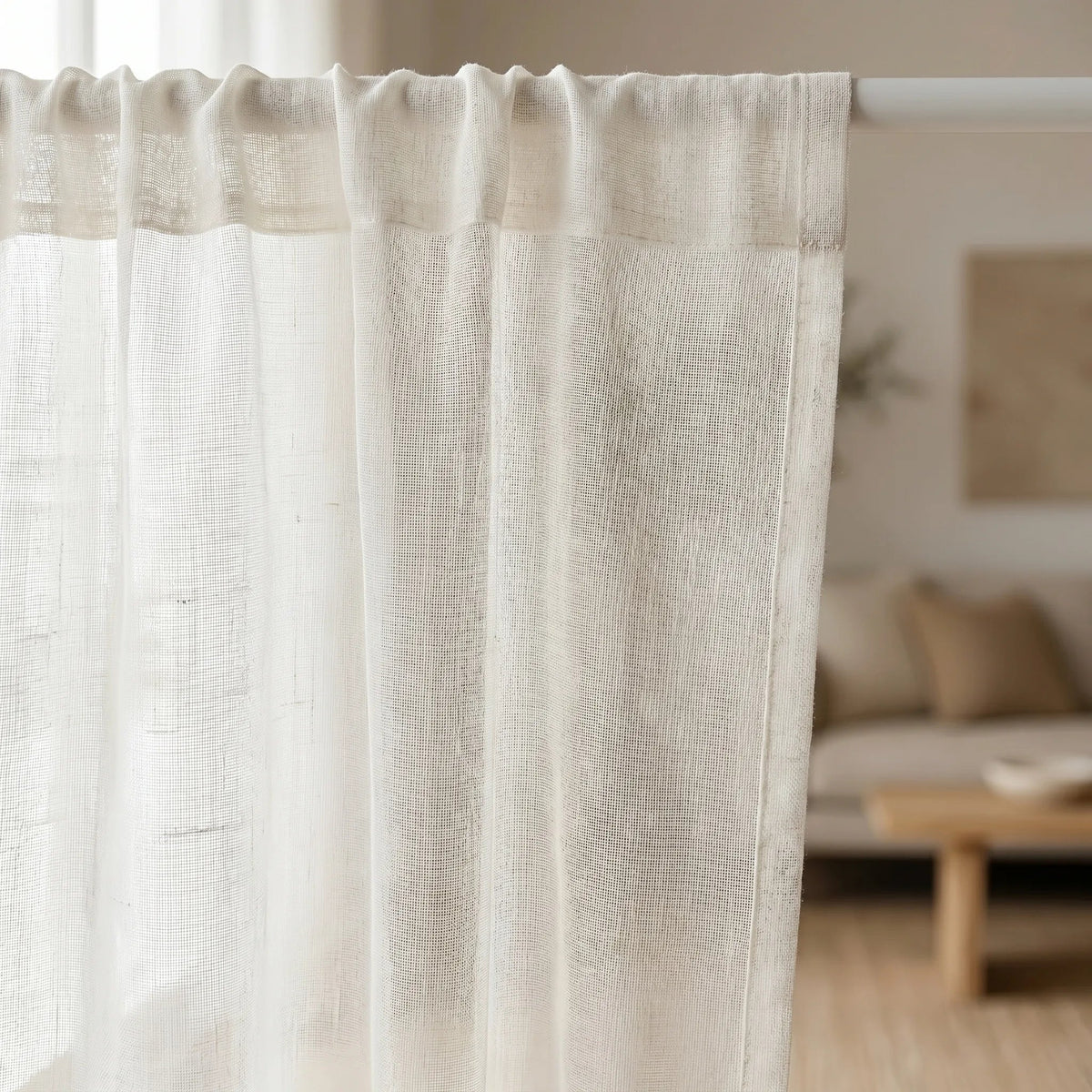 Linen Sheer Curtain Selene Beige